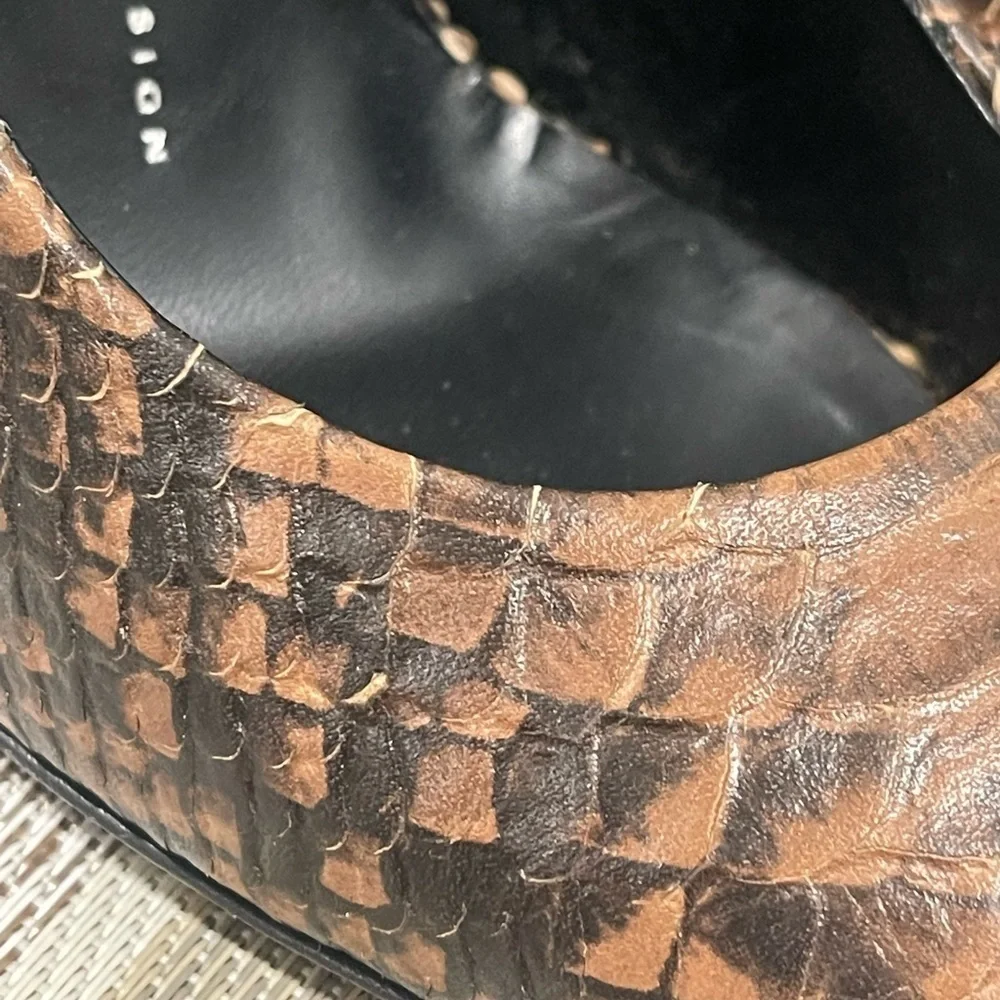 GIUSEPPE ZANOTTI JUSTIN Natural Londra Print Designer Pumps 8 1/2